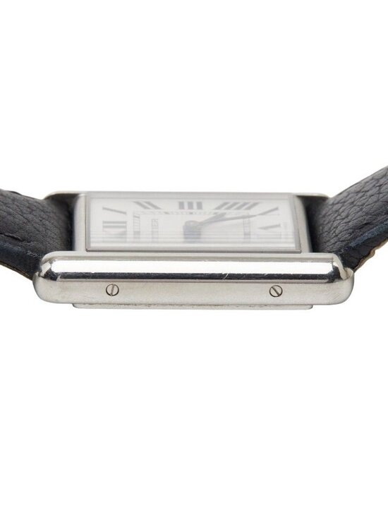 Cartier Tank Must LM Watch Silver Black Stainless Steel Leather main image 6